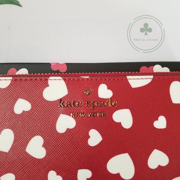 MAKE AN OFFER kate spade staci heart pop printed boxed large continental wallet - Picture 2 of 7